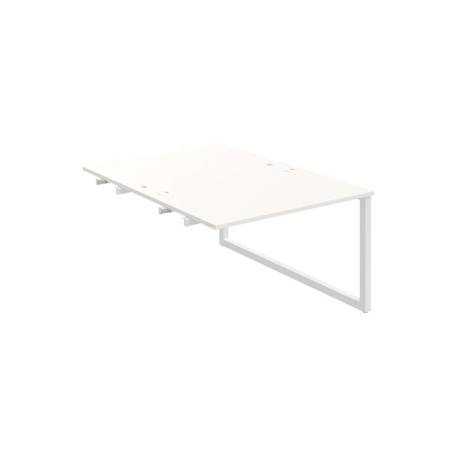 Work table UNI O, extendable. chain, 120x75.5x160 cm, white/white
