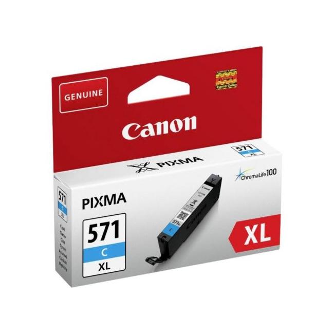 Atramentová kazeta Canon CLI-571C pre MG 5750/5751/6850/6851/7750/7751 azúrová XL (11 ml)