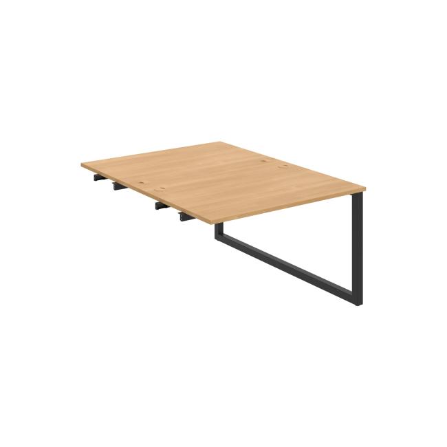 Work table UNI O, extendable. chain, 120x75.5x160 cm, oak/black