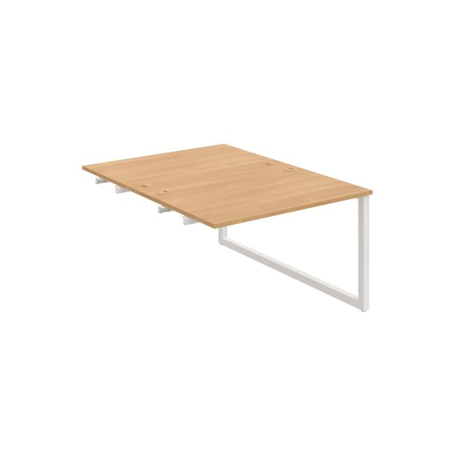 Work table UNI O, extendable. chain, 120x75.5x160 cm, oak/white