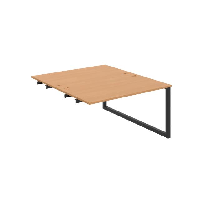 Work table UNI O, extendable. chain, 140x75.5x160 cm, beech/black