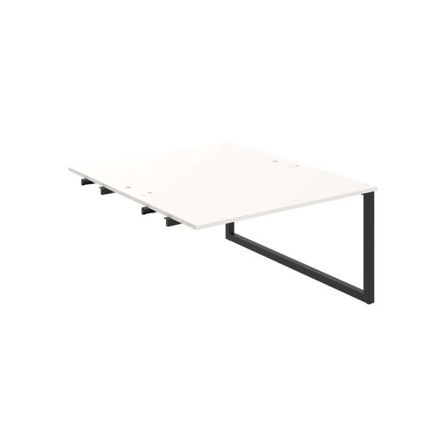 Work table UNI O, extendable. chain, 140x75.5x160 cm, white/black
