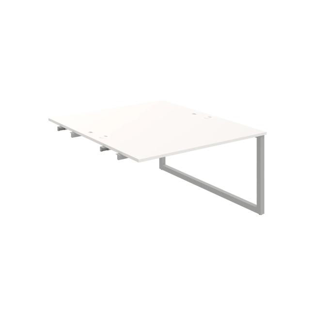 Work table UNI O, extendable. chain, 140x75.5x160 cm, white/grey