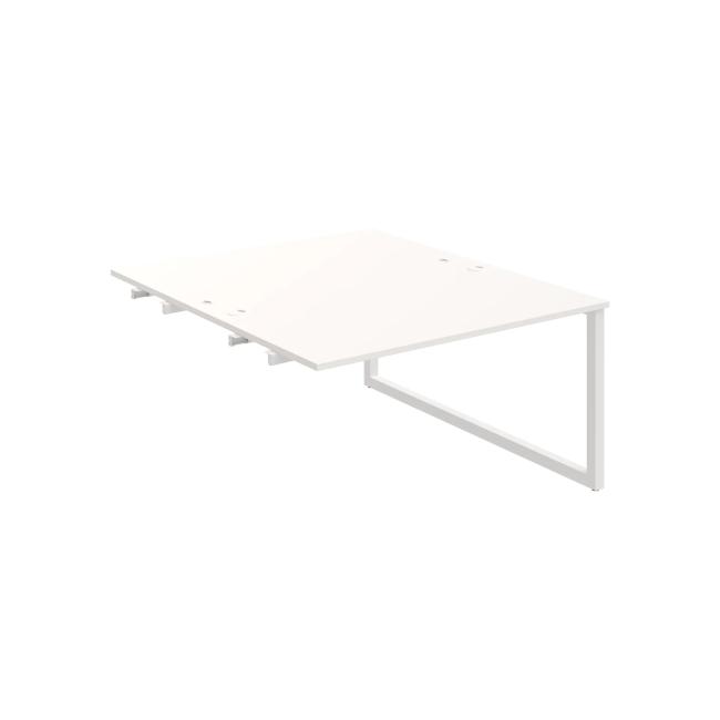 Work table UNI O, extendable. chain, 140x75.5x160 cm, white/white