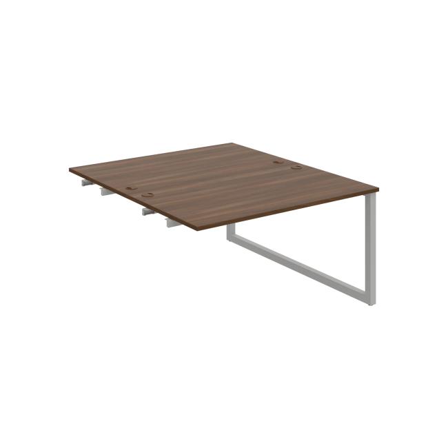 Work table UNI O, extendable. chain, 140x75.5x160 cm, walnut/grey