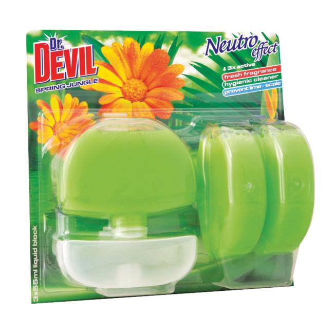 dr. Devil hanging toilet gel 3 x 55 ml - Spring Jungle