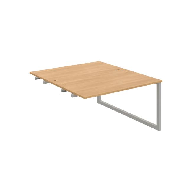 Work table UNI O, extendable. chain, 140x75.5x160 cm, oak/grey