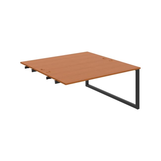 Work table UNI O, extendable. chain, 160x75.5x160 cm, cherry/black
