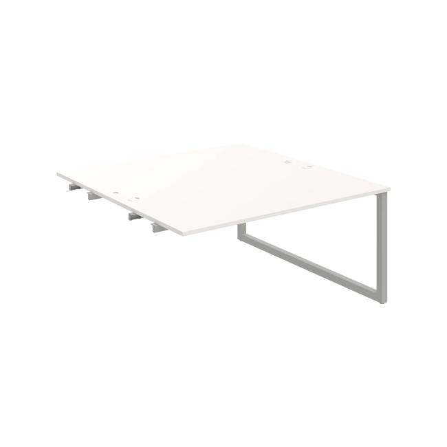 Work table UNI O, extendable. chain, 160x75.5x160 cm, white/grey