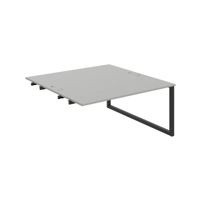 Work table UNI O, extendable. chain, 160x75.5x160 cm, grey/black