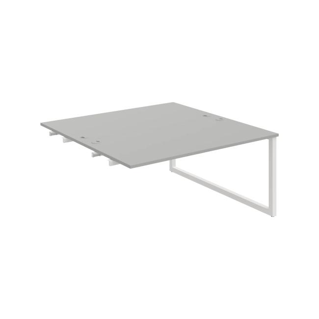 Work table UNI O, extendable. chain, 160x75.5x160 cm, grey/white