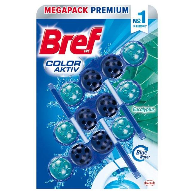 [HY179444] Bref Color Aktiv WC závesný blok pevný 3 x 50 g Eukalyptus