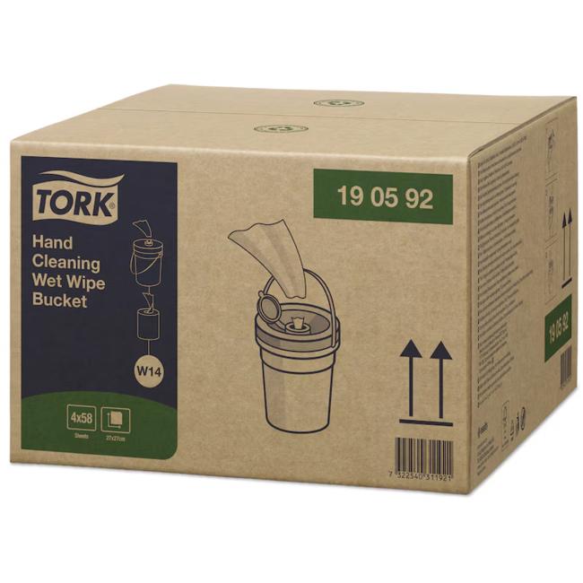 Tork wet cleaning wipes for hands in bucket W14, 58 pcs
