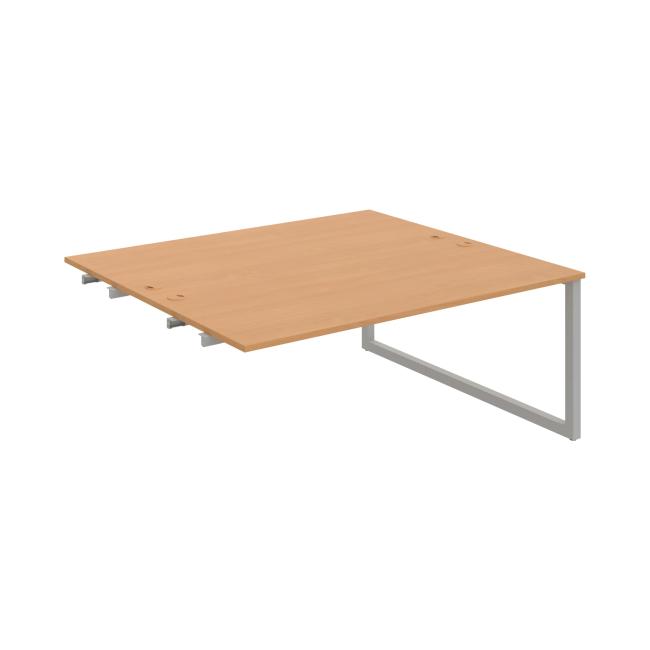 Work table UNI O, extendable. chain, 180x75.5x160 cm, beech/grey