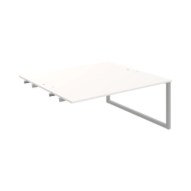 Work table UNI O, extendable. chain, 180x75.5x160 cm, white/grey
