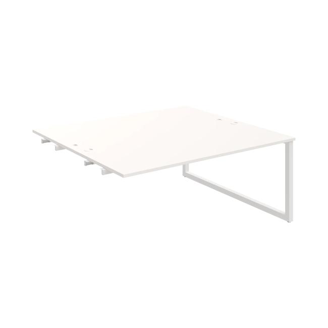 Work table UNI O, extendable. chain, 180x75.5x160 cm, white/white