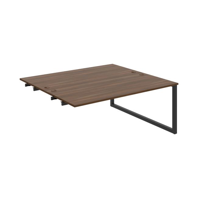 Work table UNI O, extendable. chain, 180x75.5x160 cm, walnut/black