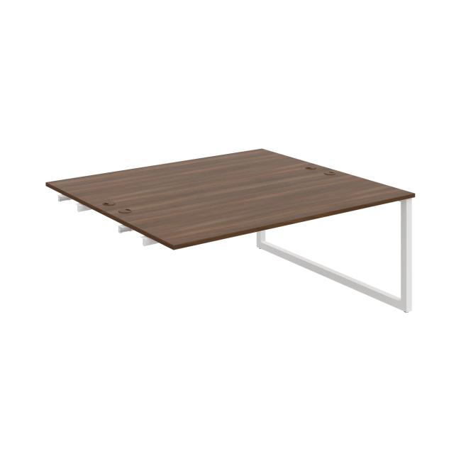 Work table UNI O, extendable. chain, 180x75.5x160 cm, walnut/white