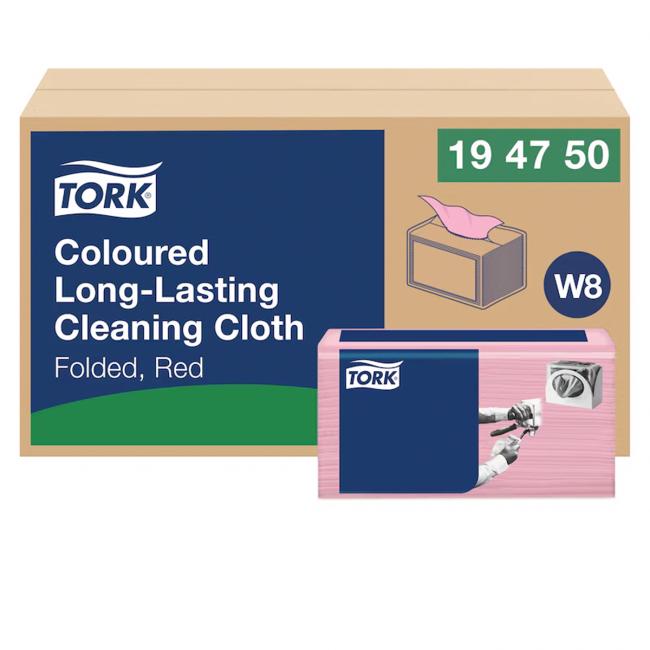 Cleaning cloth 1-layer. TORK Long-Lasting red W8, 40 pcs