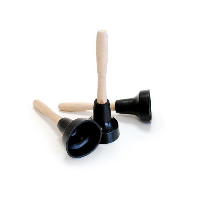 Bell for sinks with a wooden handle