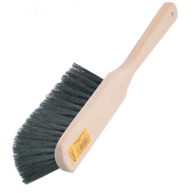 Unpolished wooden whisk with natural hair (horse hair)