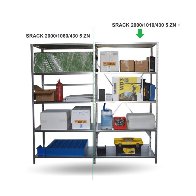 [AA000151] Shelf rack - additional module, w.101 x d.43 x h.200 cm