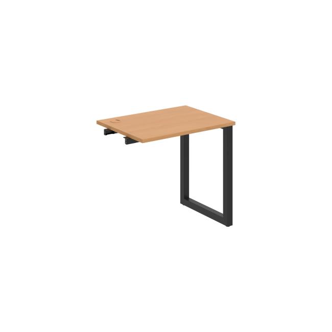 Work table UNI O, extendable. chain, 80x75.5x60 cm, beech/black