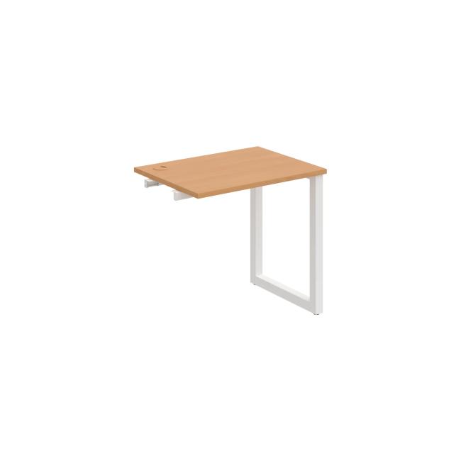 Work table UNI O, extendable. chain, 80x75.5x60 cm, beech/white