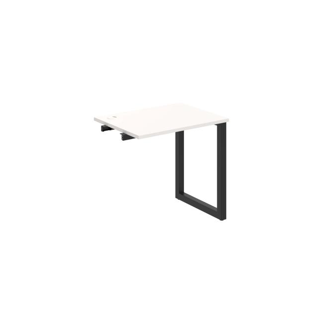 Work table UNI O, extendable. chain, 80x75.5x60 cm, white/black