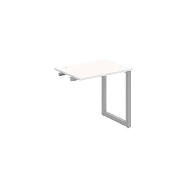 Work table UNI O, extendable. chain, 80x75.5x60 cm, white/grey