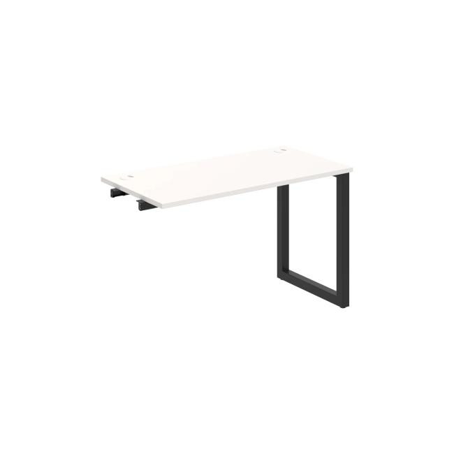 Work table UNI O, extendable. chain, 120x75.5x60 cm, white/black