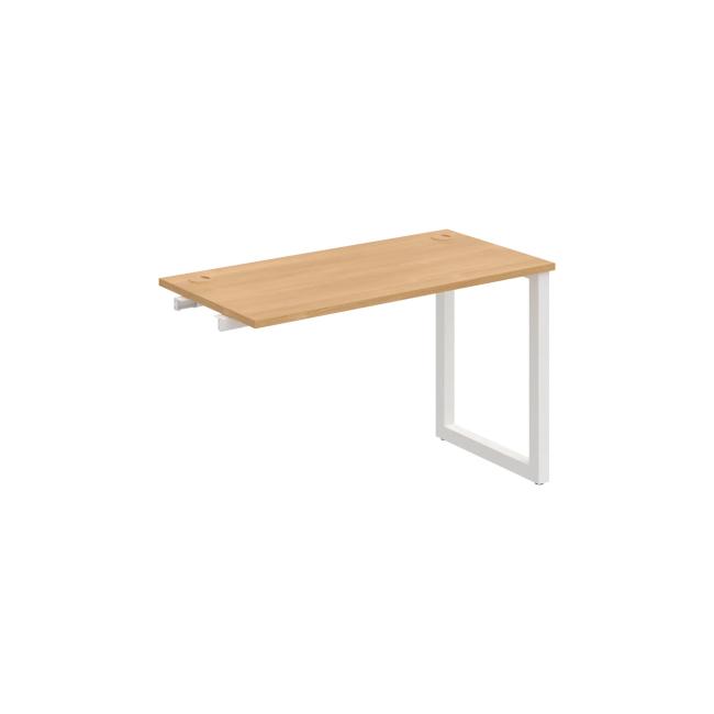 Work table UNI O, extendable. chain, 120x75.5x60 cm, oak/white