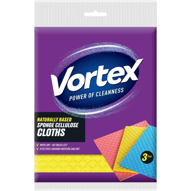 Sponge towel made of natural material, 3 pcs