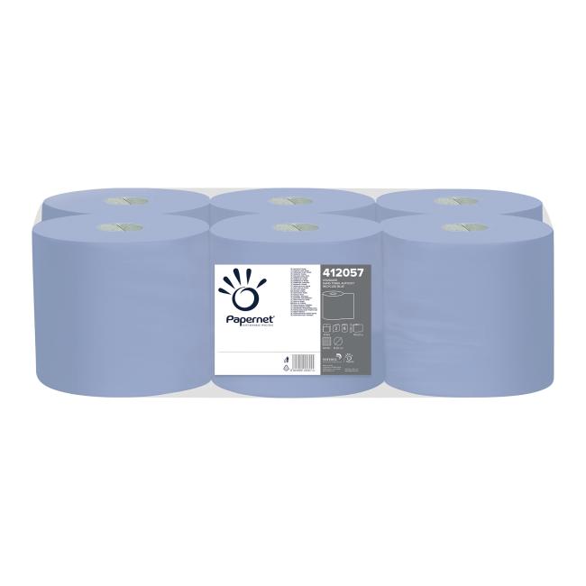 Paper towels in a roll Papernet blue, roll 140 m (6 pcs.)