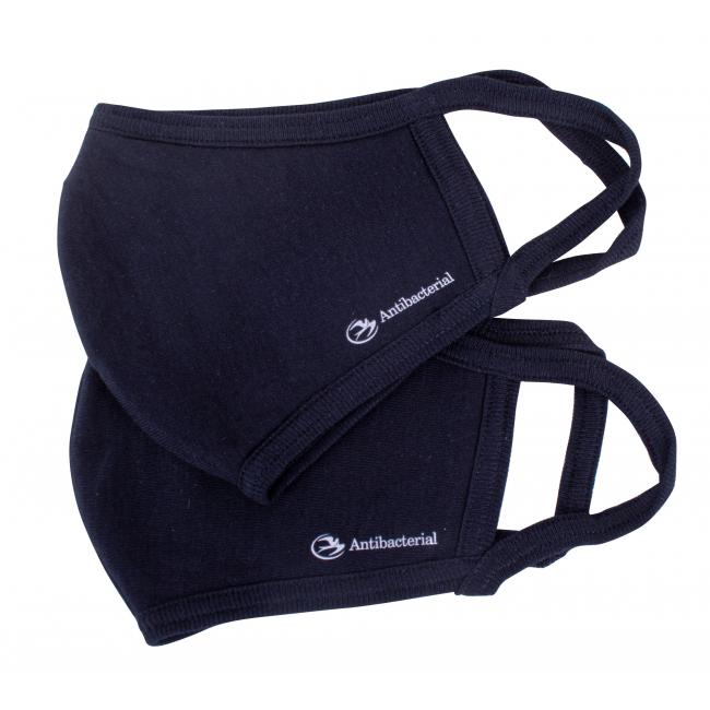 [HY501909] Antibacterial mask, 100% cotton, BLACK, size L (2 pcs)