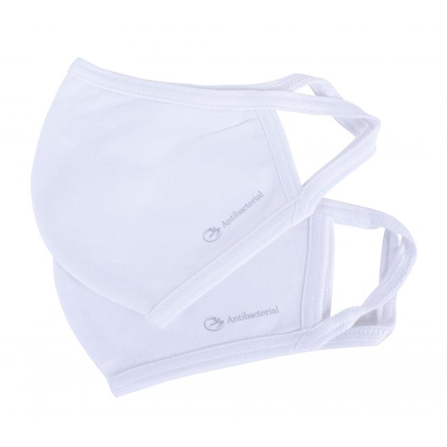 [HY501910] Antibacterial mask, 100% cotton WHITE, size M (2 pcs)