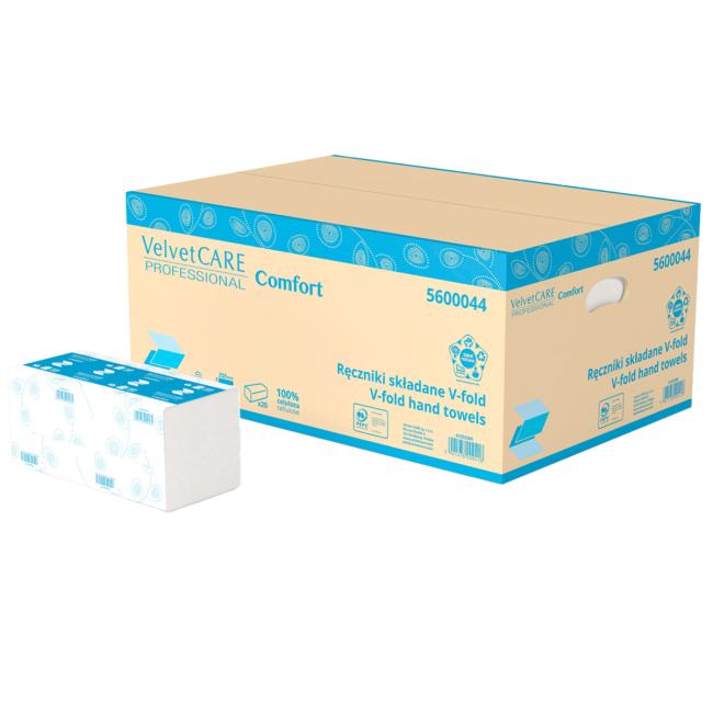 [HY600053] Papierové utierky skladané ZZ 2-vrstvové VELVET CARE 100%celulóza, 25x23 cm (20bal.)