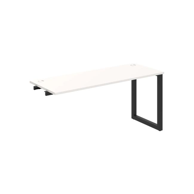 Work table UNI O, extendable. chain, 160x75.5x60 cm, white/black