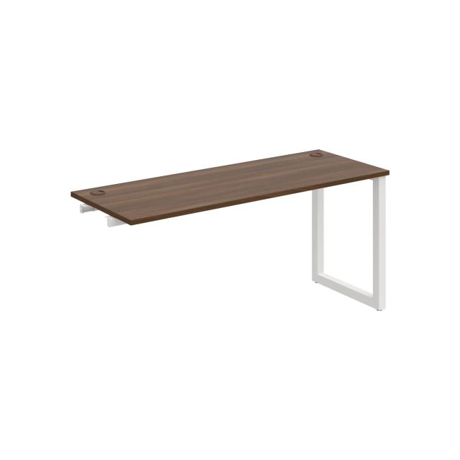 Work table UNI O, extendable. chain, 160x75.5x60 cm, walnut/white