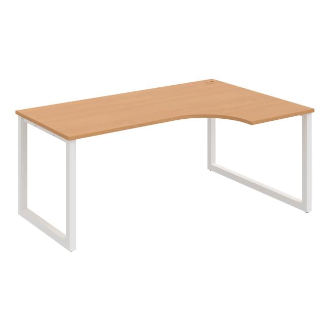 UNI O desk, ergo, left, 180x75.5x120 cm, beech/white