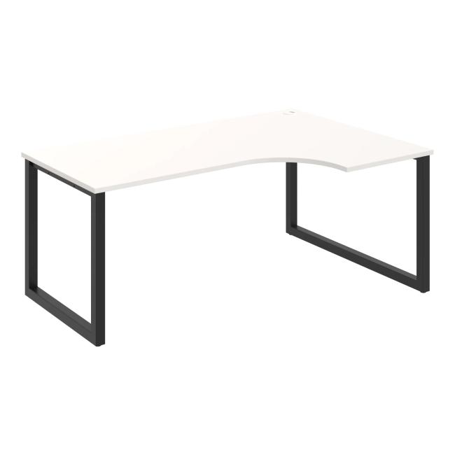 UNI O desk, ergo, left, 180x75.5x120 cm, white/black
