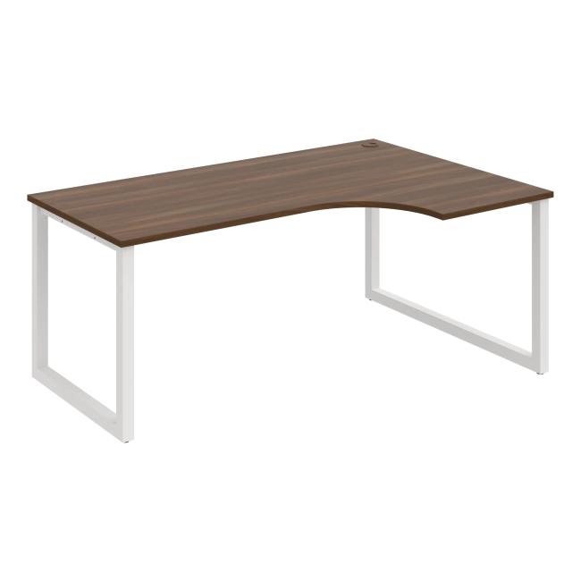 UNI O desk, ergo, left, 180x75.5x120 cm, walnut/white