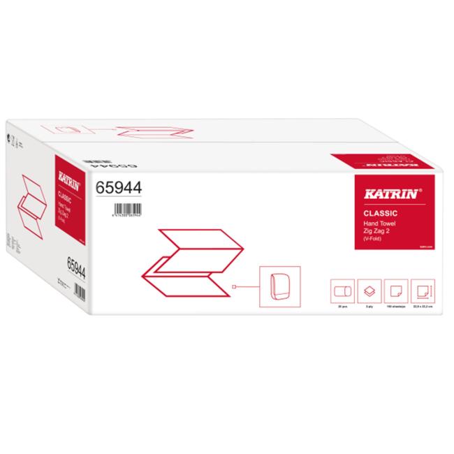 [HY659440] Papierové utierky skladané ZZ 2-vrstvové KATRIN Classic biele