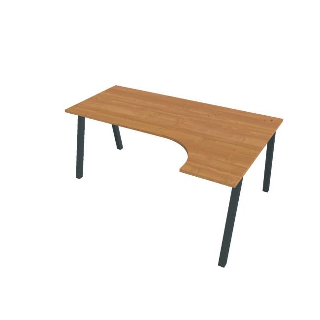Work desk UNI A, ergo, left, 180x75.5x120 cm, alder/black