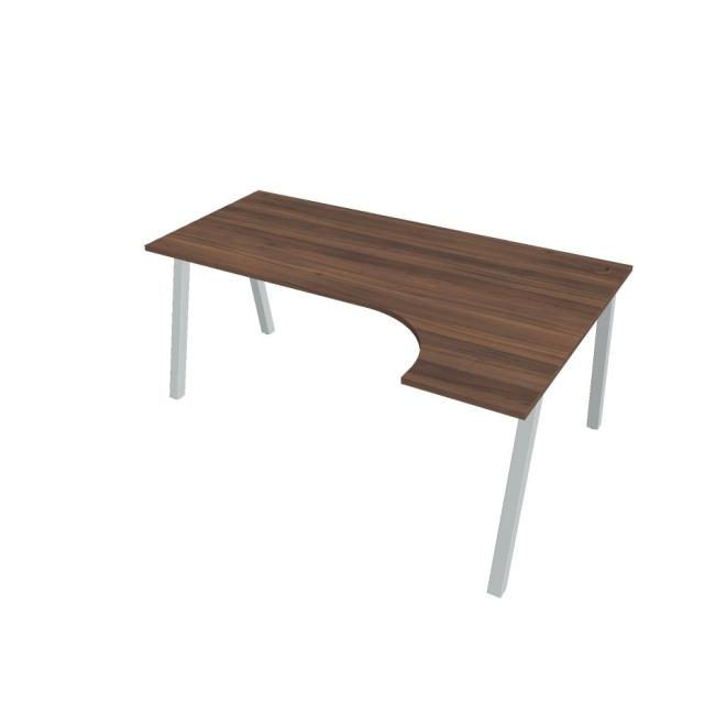 Work desk UNI A, ergo, left, 180x75.5x120 cm, walnut/grey