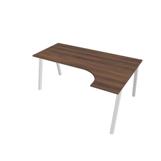 Work desk UNI A, ergo, left, 180x75.5x120 cm, walnut/white
