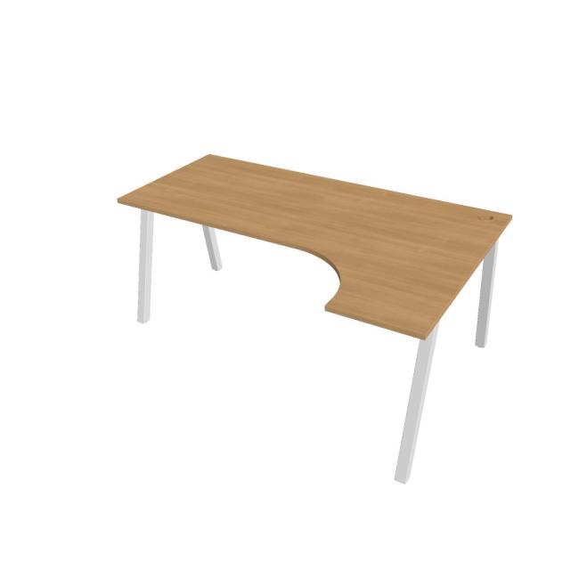 Desk UNI A, ergo, left, 180x75.5x120 cm, oak/white