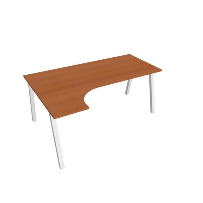 Work desk UNI A, ergo, right, 180x75.5x120 cm, cherry/white