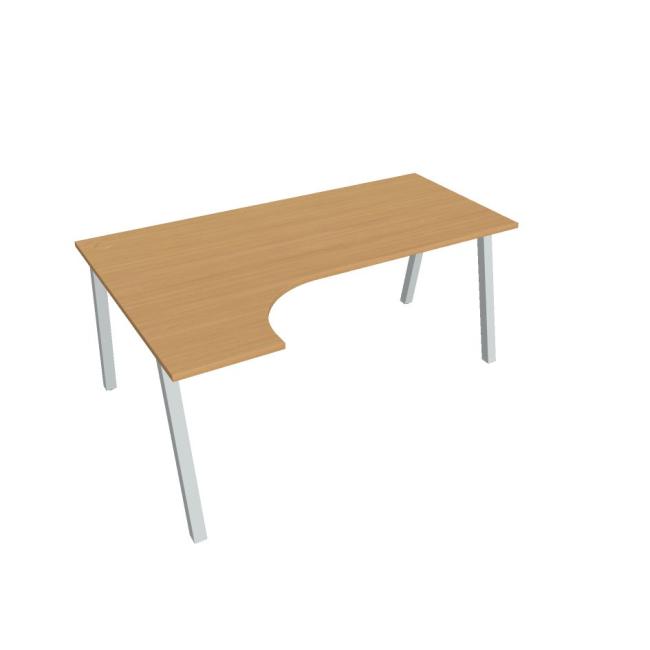 Work desk UNI A, ergo, right, 180x75.5x120 cm, beech/grey