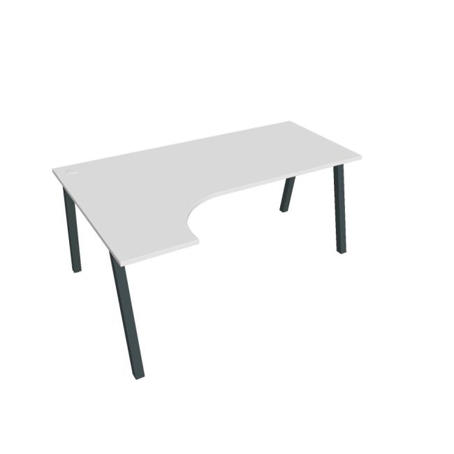 Work desk UNI A, ergo, right, 180x75.5x120 cm, white/black